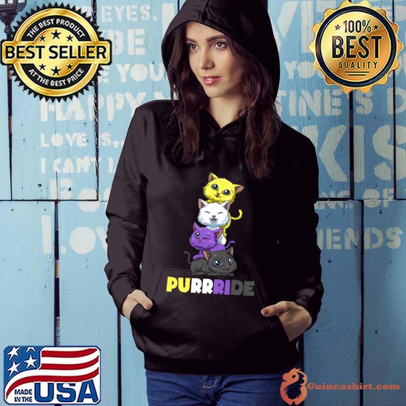 Non Binary Pride Cats Premium T-Shirt Hoodie