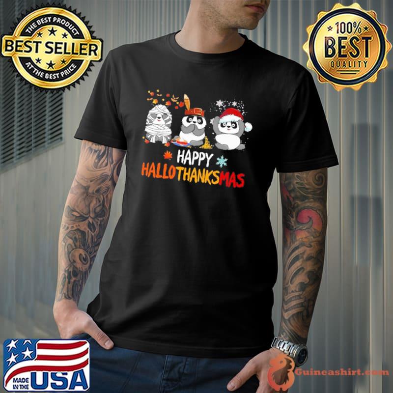 Official panda Happy HalloThanksMas Shirt