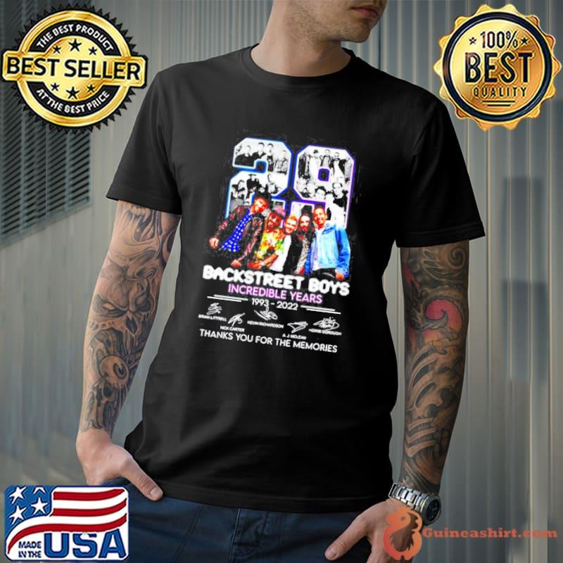 Original backstreet Boys incredible years 1993 2022 thank you for the memories shirt
