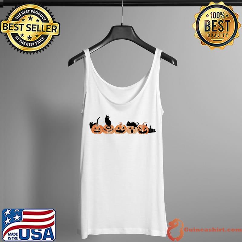 Original jack O' Lantern Black Cat Pumpkin Halloween Shirt Tank Top