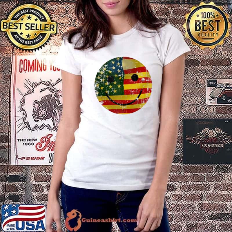 Patriotic Smiley Face Usa Flag 4Th Of July Shirt Ladiestee