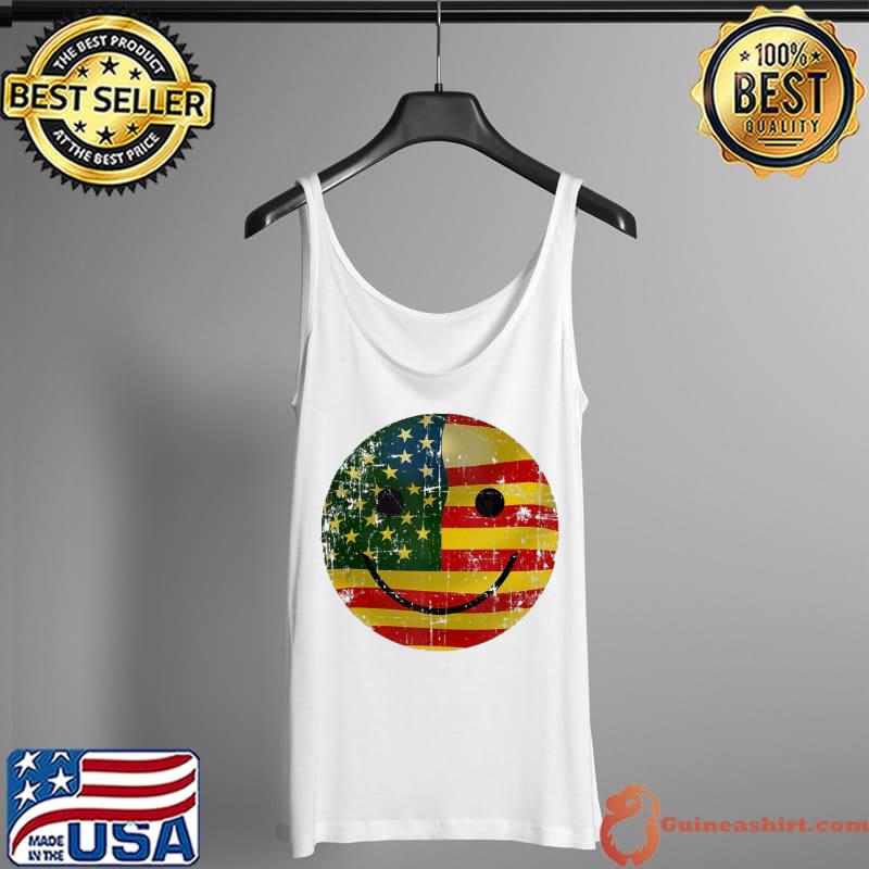 Patriotic Smiley Face Usa Flag 4Th Of July Shirt Tank Top