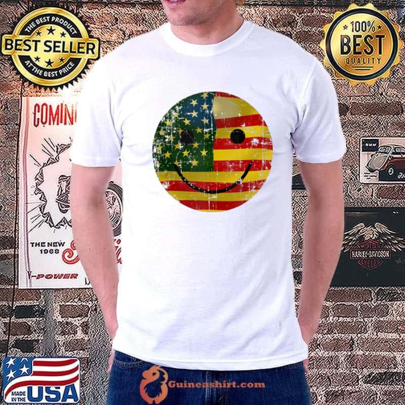 Patriotic Smiley Face Usa Flag 4Th Of July Shirt Unisex