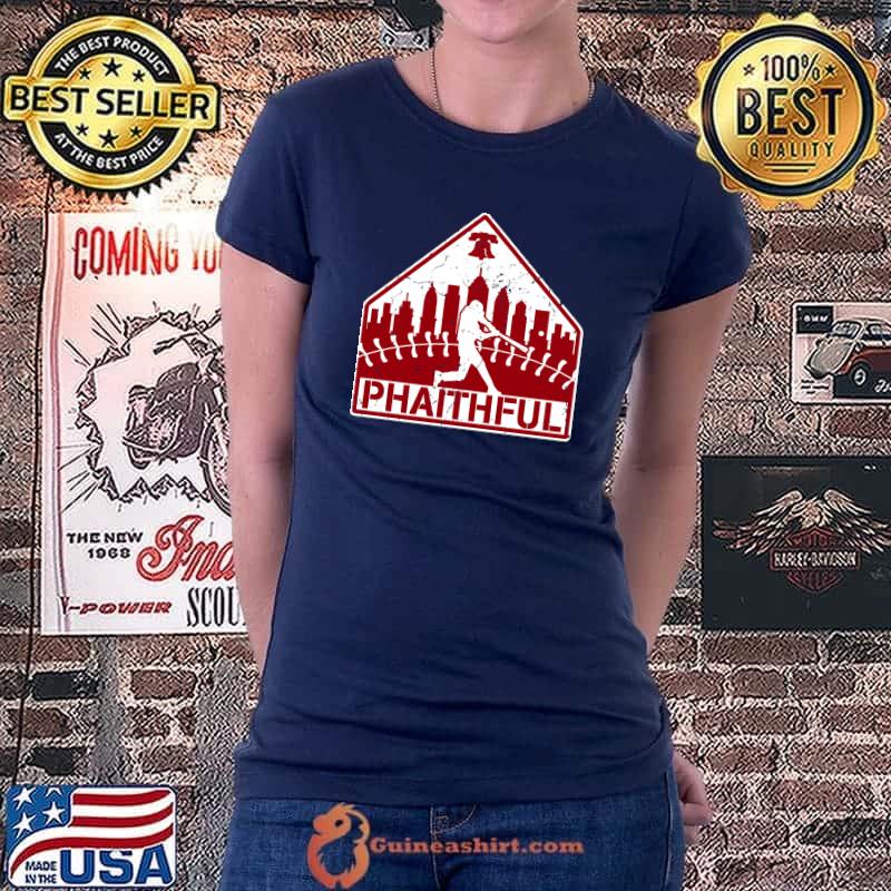 Philadelphia City Phaithful Philly Fan Baseball Home Plate T-Shirt Ladiestee