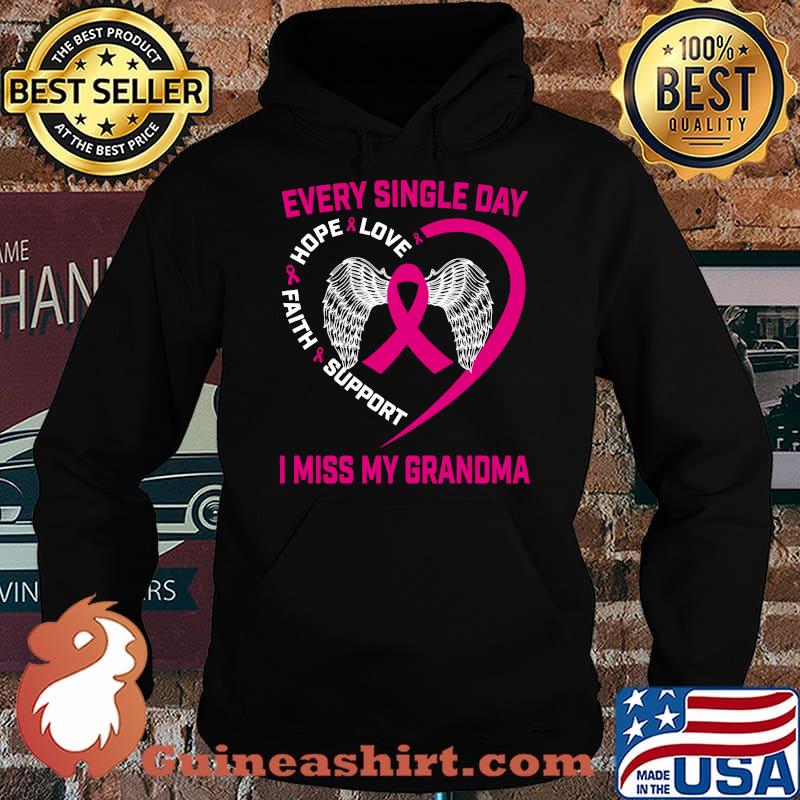 Pink In Memory Of My Grandma Breast Cancer Graphic on Back T-s Hoodie