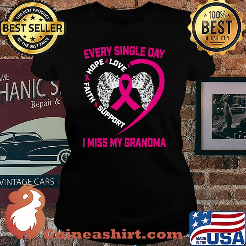 Pink In Memory Of My Grandma Breast Cancer Graphic on Back T-s Laides tee