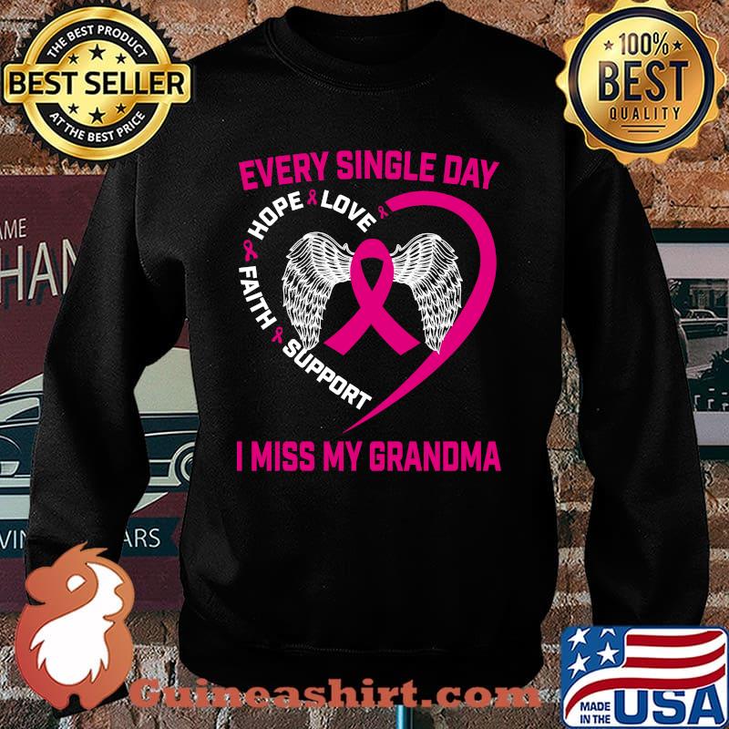 Pink In Memory Of My Grandma Breast Cancer Graphic on Back T-s Sweater