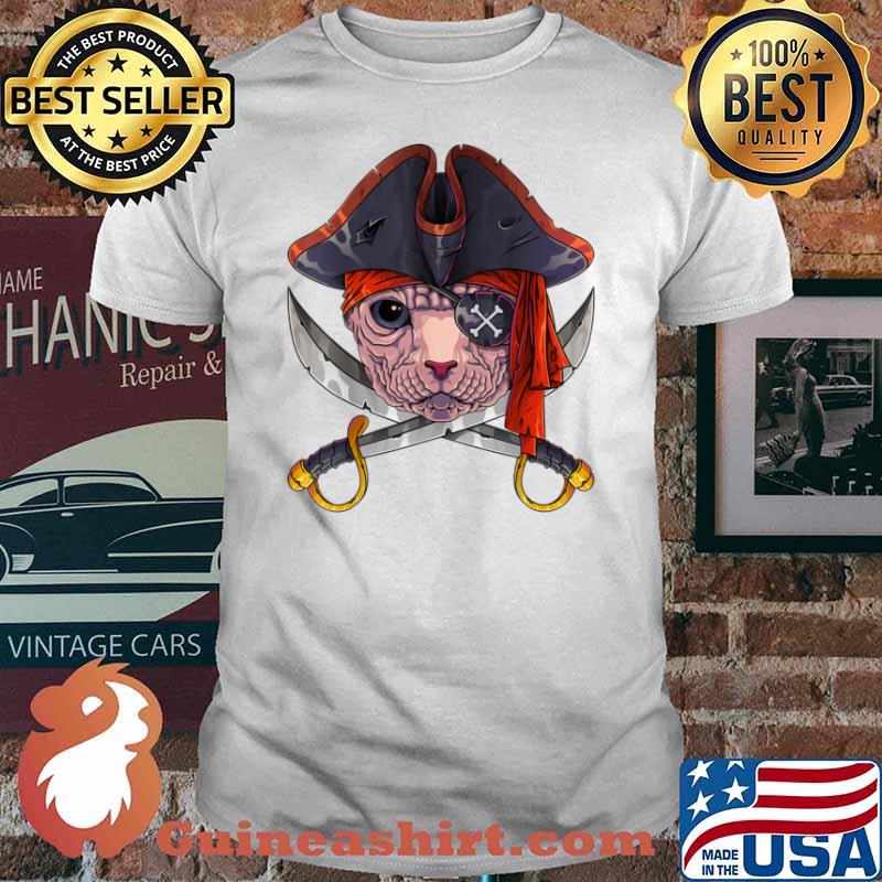 Pirate Sphynx Jolly Roger Halloween Costume Crossbones Shirt