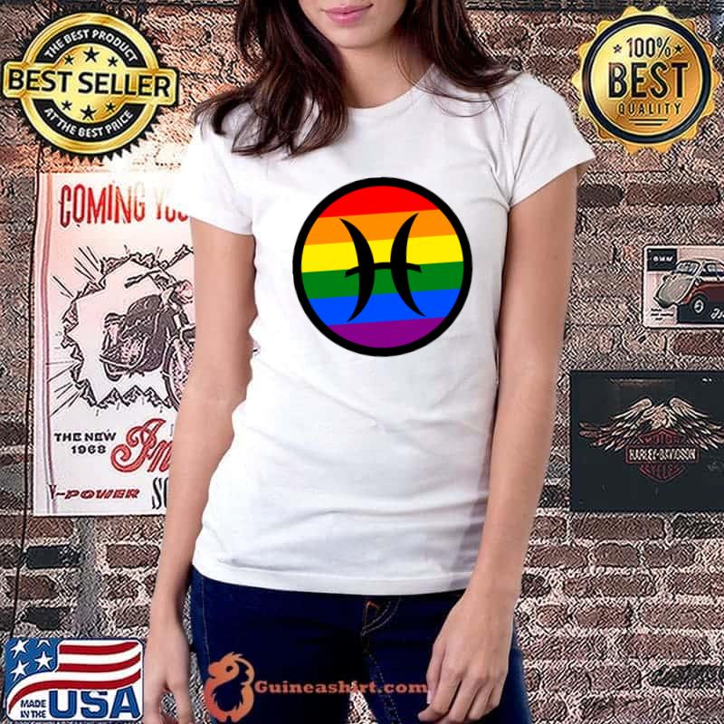 Pisces Astrology Design 4 LGBT T-Shirt Ladiestee