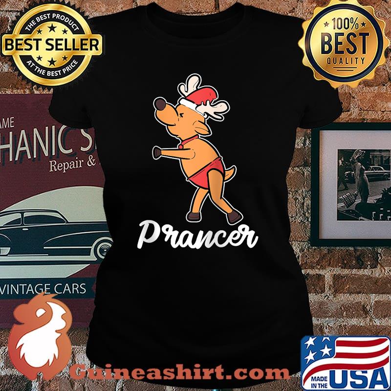 Prancer Reindeer Christmas Costume Ugly Christmas Sweater Raglan Baseball T-s Laides tee