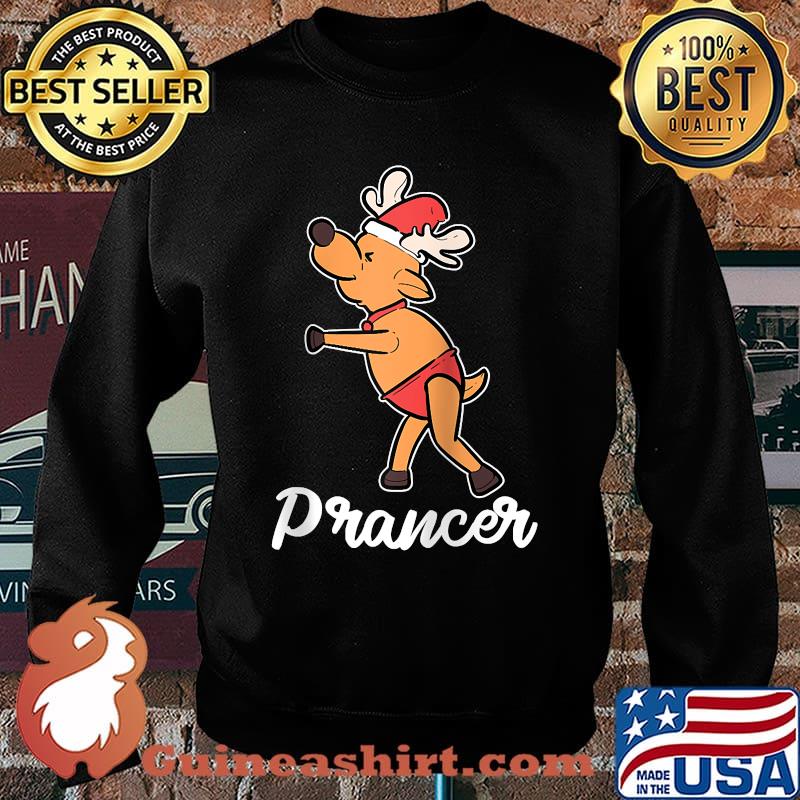 Prancer Reindeer Christmas Costume Ugly Christmas Sweater Raglan Baseball T-s Sweater