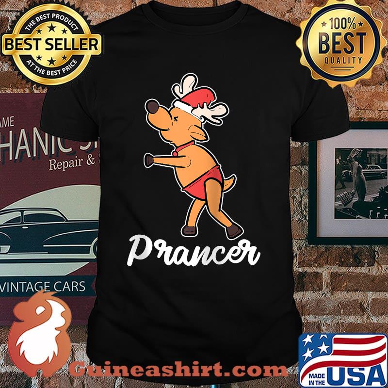 Prancer Reindeer Christmas Costume Ugly Christmas Sweater Raglan Baseball T-shirt