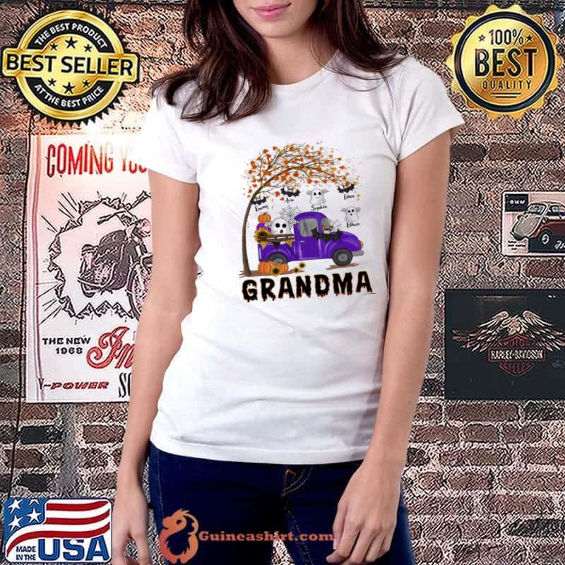 Premium grandma Boo Bat Pumpkin Halloween Shirt Ladiestee