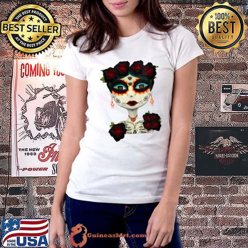 Premium la Catrina Calavera Dia De Los Muertos (Day of the Dead) T-Shirt Ladiestee