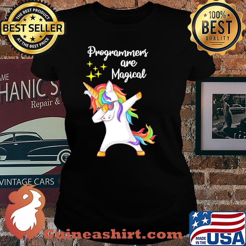 Programmers are magical unicorn dabbing s Laides tee