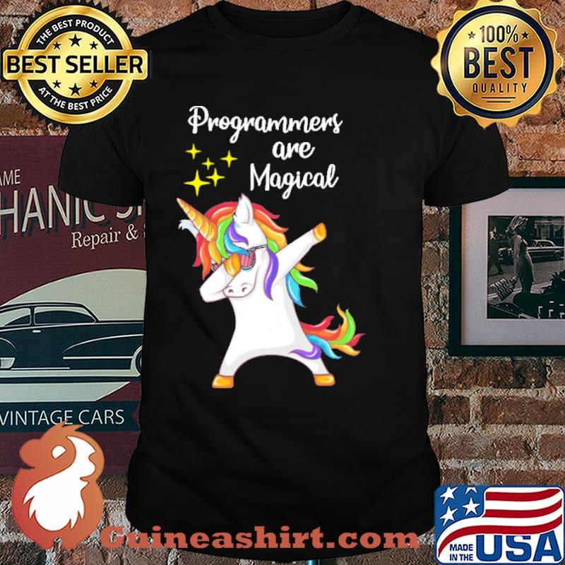 Programmers are magical unicorn dabbing shirt