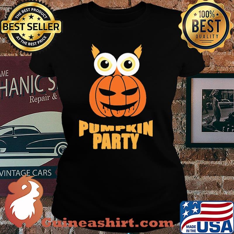 Pumpkin Party Owl Halloween Shirt Laides tee