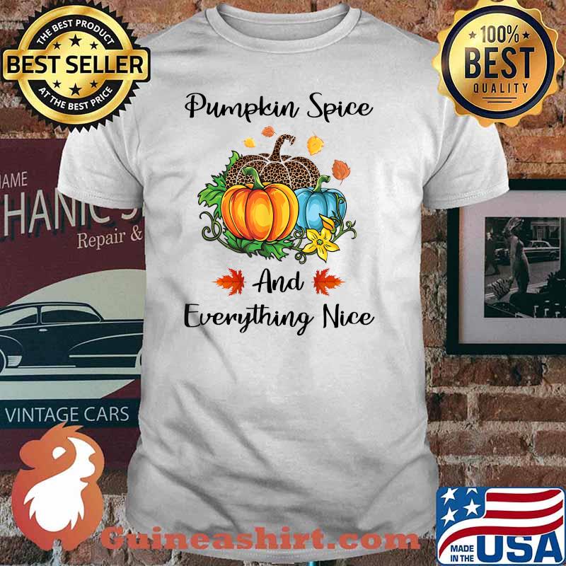 Pumpkin Spice And Everything Nice Fall Plaid Leopard Autumn T-Shirt