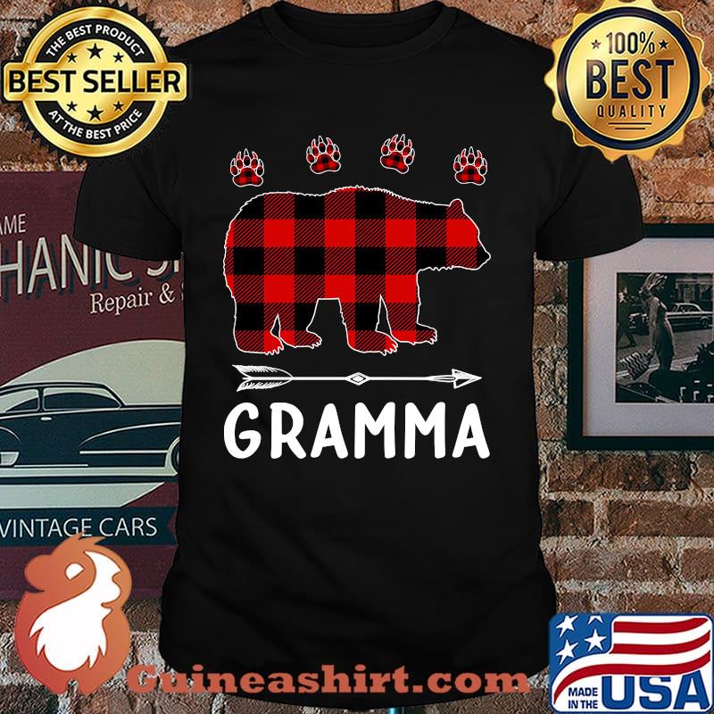 Red Plaid Gramma Bear Shirt Matching Pajama Family T-Shirt