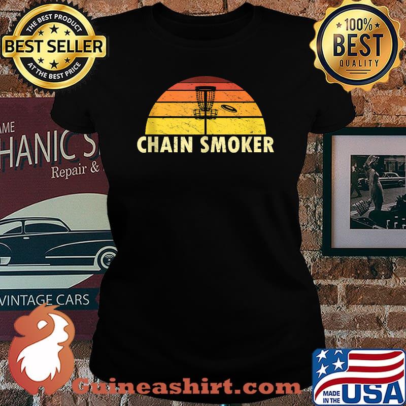 Retro Disc Golfing Chain Smoker vintage Basket Disc Golf Player T-s Laides tee