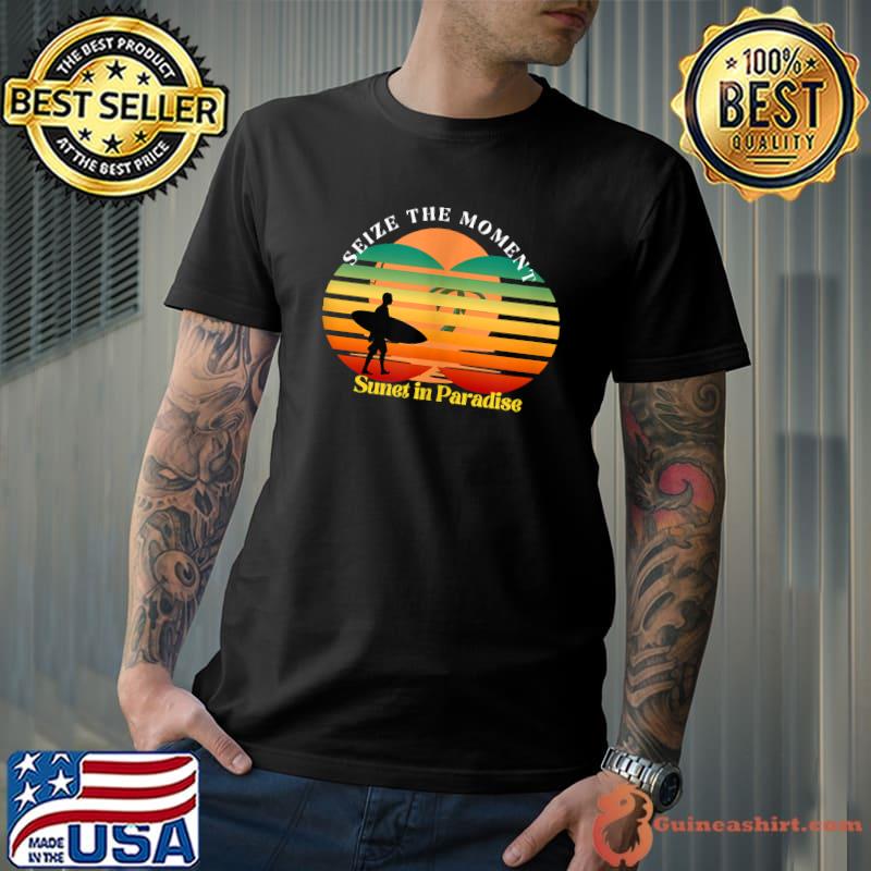 Retroseize the moment Sunset Surfing Paradise T-s Unisex