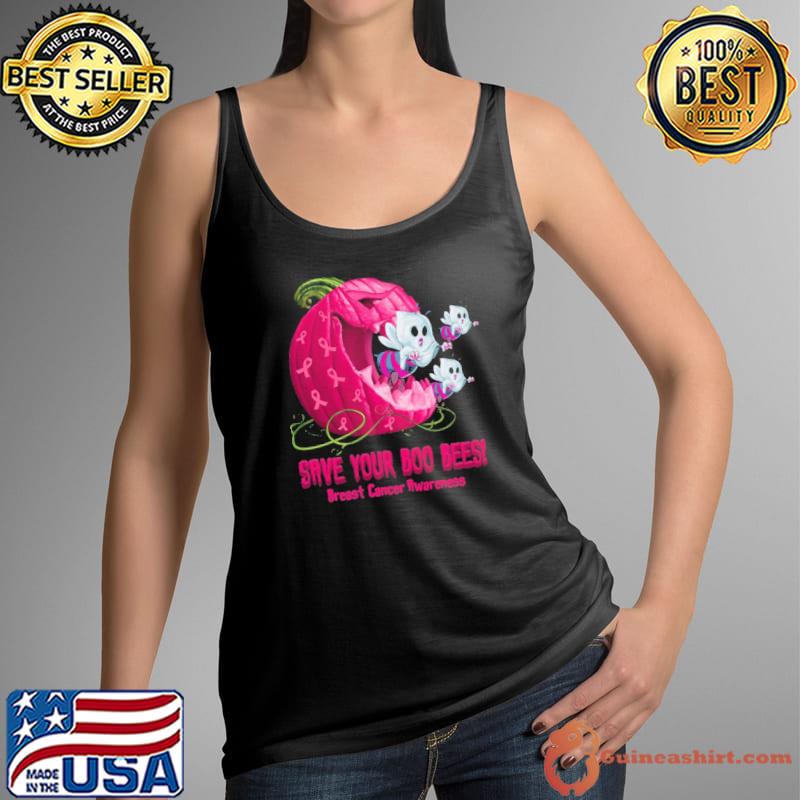 Save Your Boo Bees Breast Cancer Awareness Halloween Pumpkin And Bees s Tank Top