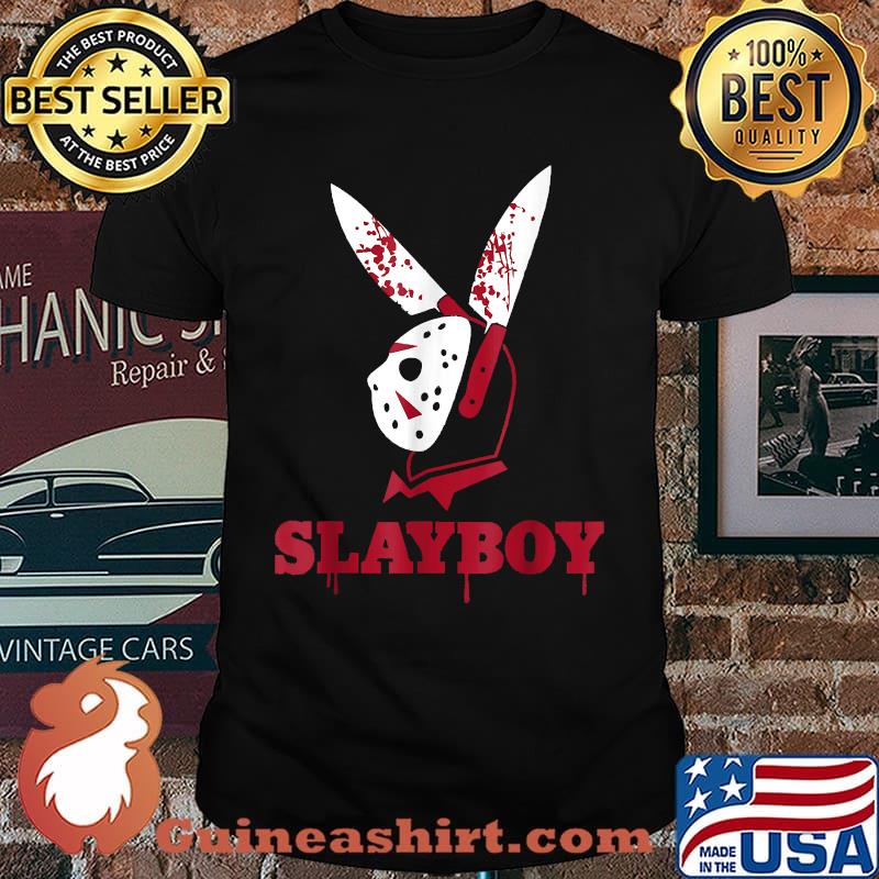 Scary Halloween Horror Parody SlayBoy Hockey Mask T-Shirt