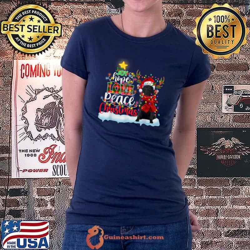 Schipperke Santa Hat Reindeer Costume Christmas Light T-Shirt Ladiestee
