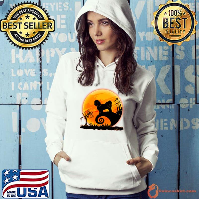 Shih Tzu Dog And Moon Funny Scary Halloween Costume T-Shirt