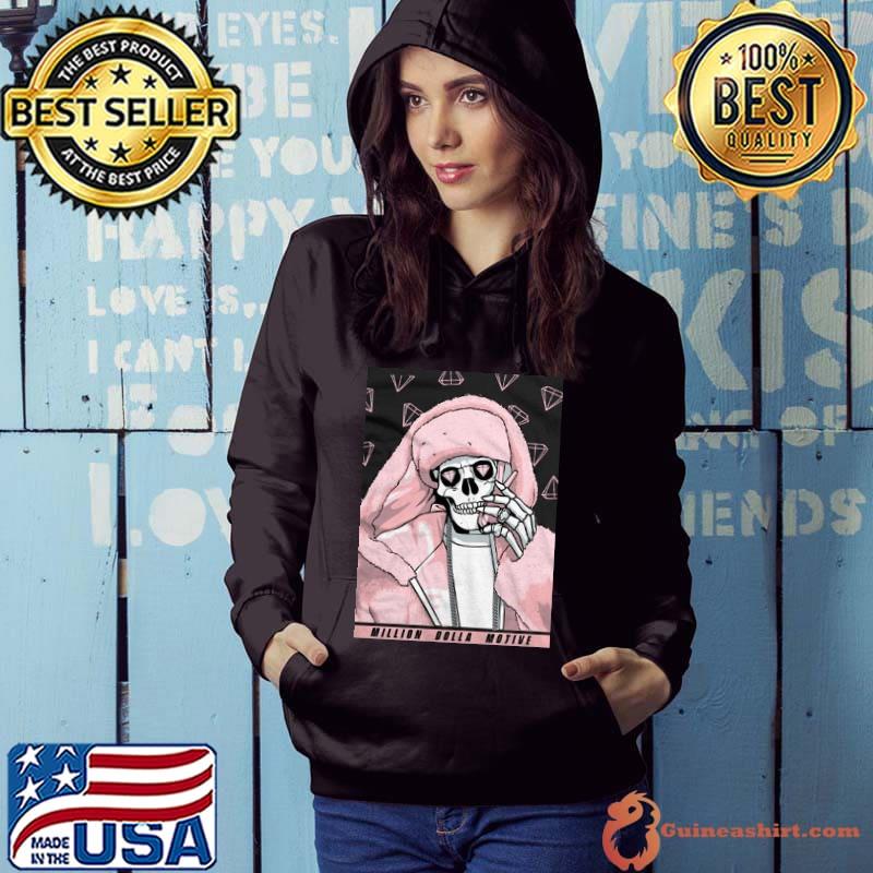 Skull Diamonds Pink Fur Million Dolla Motive Shirt