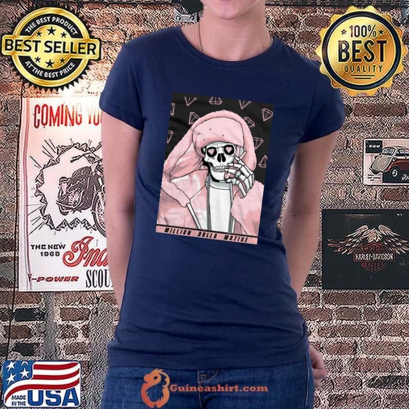 Skull Diamonds Pink Fur Million Dolla Motive Shirt Ladiestee
