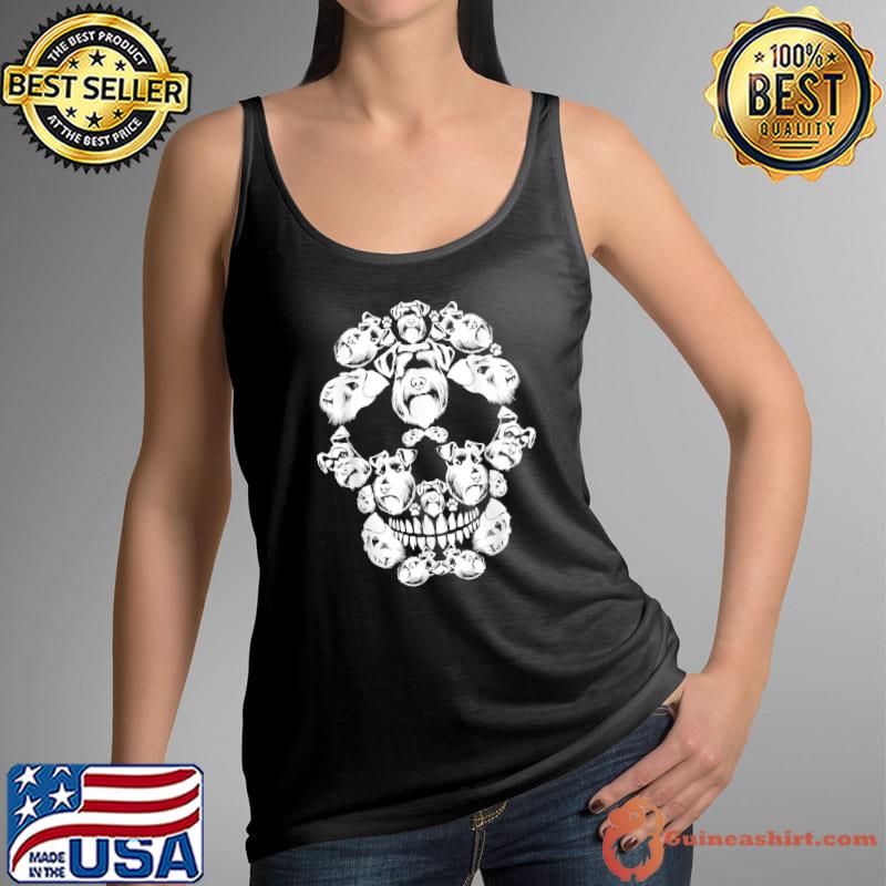 Skull Miniature Schnauzer Skeleton Halloween Costume T-Shirt Tank Top