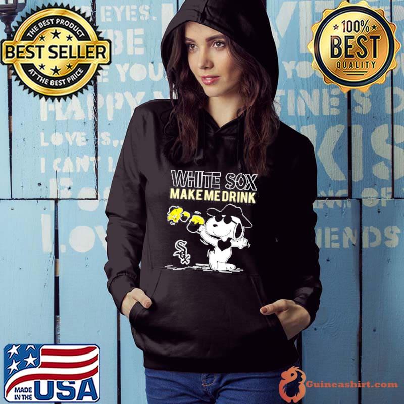 Snoopy and Woodstock Chicago White Sox Make Me Drink 2021 Postseason shirt  - Guineashirt Premium ™ LLC