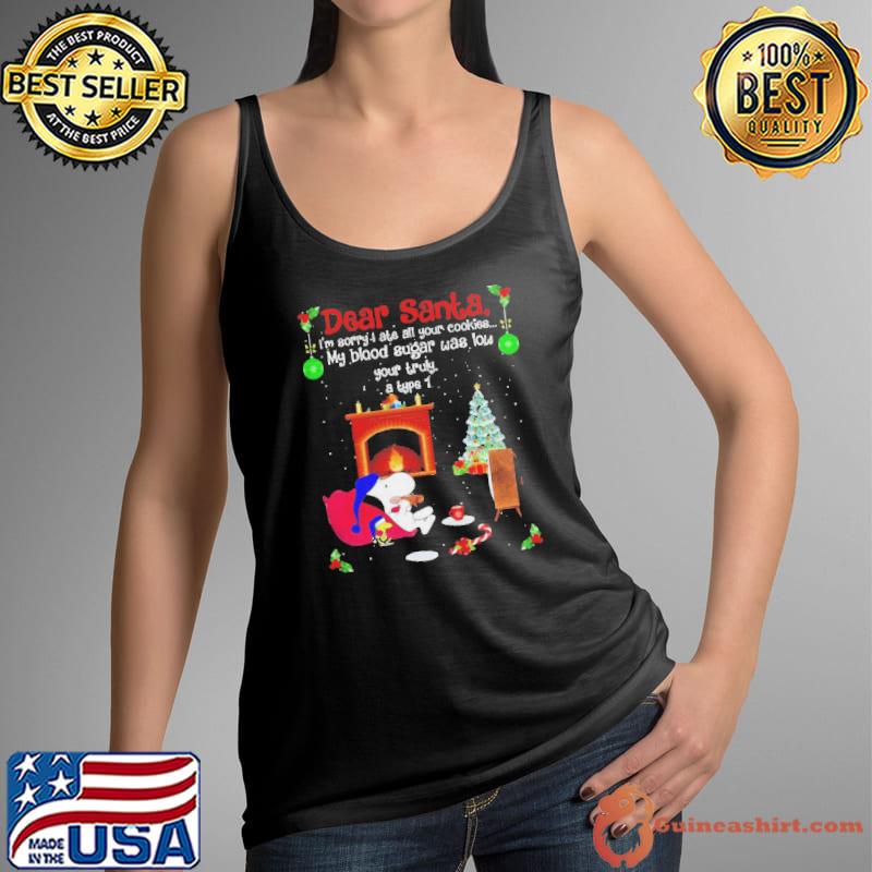 Snoopy Dear Santa I’m sorry I ate all your cookies Christmas s Tank Top