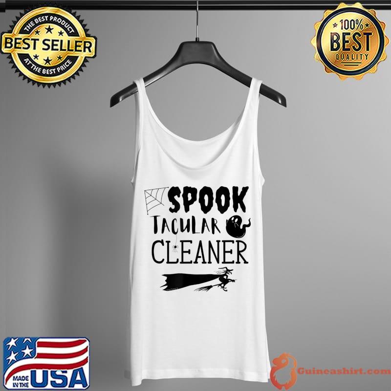Spooktacular Cleaner Halloween Witch Broom Cleaning Lady Fun T-Shirt Tank Top