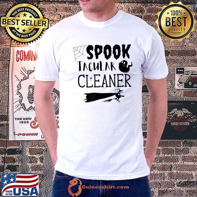 Spooktacular Cleaner Halloween Witch Broom Cleaning Lady Fun T-Shirt
