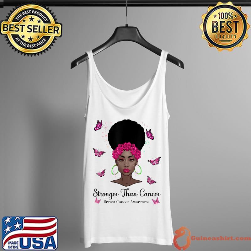 Stronger Than Cancer Black Queen Breast Cancer Awareness T-Shirt Tank Top