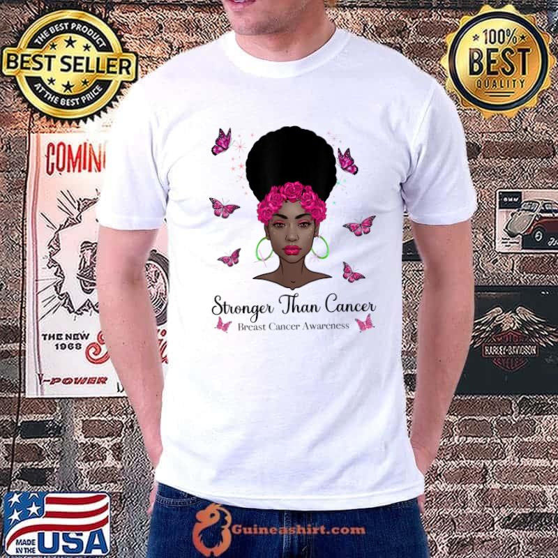 Stronger Than Cancer Black Queen Breast Cancer Awareness T-Shirt Unisex
