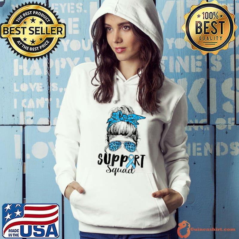Support Squad Messy Bun Blue Warrior Diabetes Awareness T-Shirt