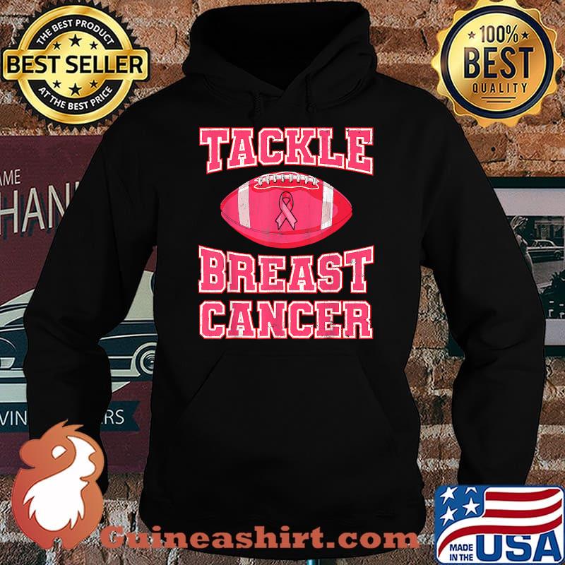 Tackle Breast Cancer Awareness Pink Ribbon Football Player T-Shirt Hoodie