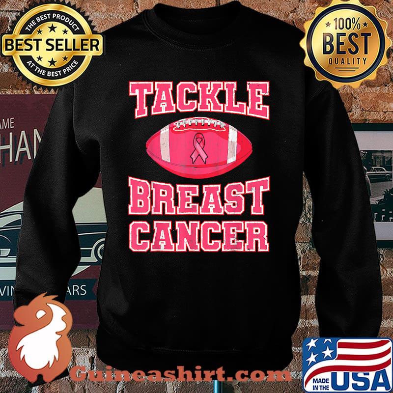 Tackle Breast Cancer Awareness Pink Ribbon Football Player T-Shirt Sweater