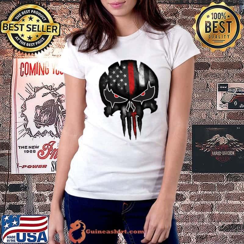 the panecher skull with american flag Classic T-Shirt Ladiestee