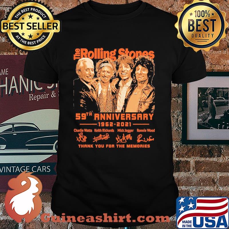 The rolling stones 59th anniversary 1962 2021 thank you for the memories signatures shirt