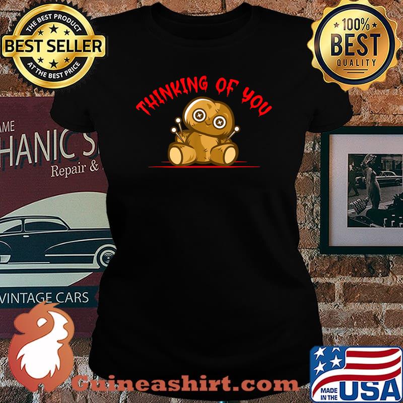 Thinking Of You Voodoo Doll Witchcraft Halloween Sarcastic T-Shirt Laides tee