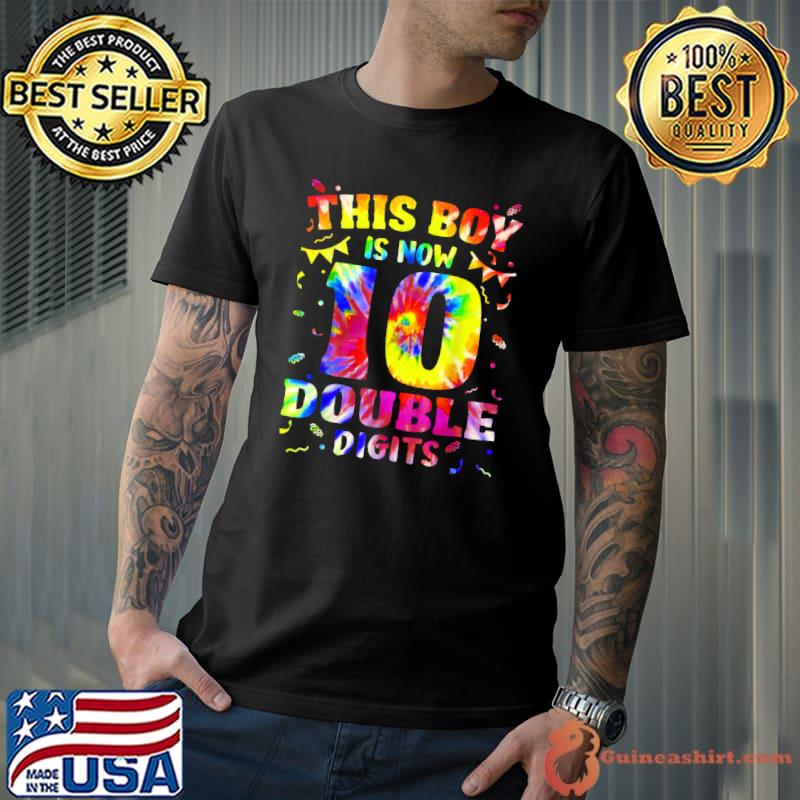 This Boy 10 Years Old Double Digits Tie Dye 10th Birthday T-Shirt