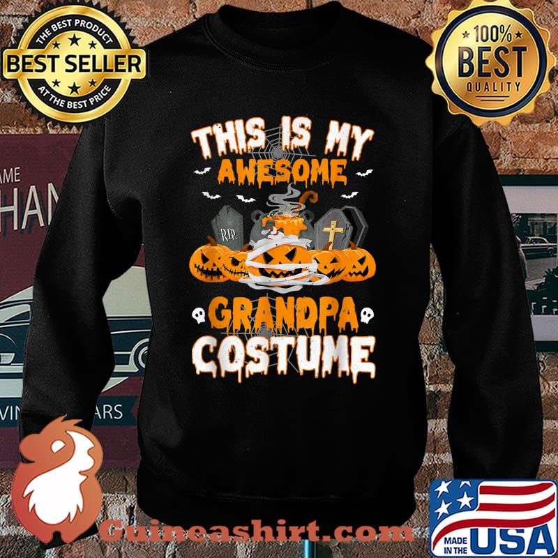 This Is My Awesome Grandpa Costume Scary Pumpkin Halloween T-Shirt Sweater