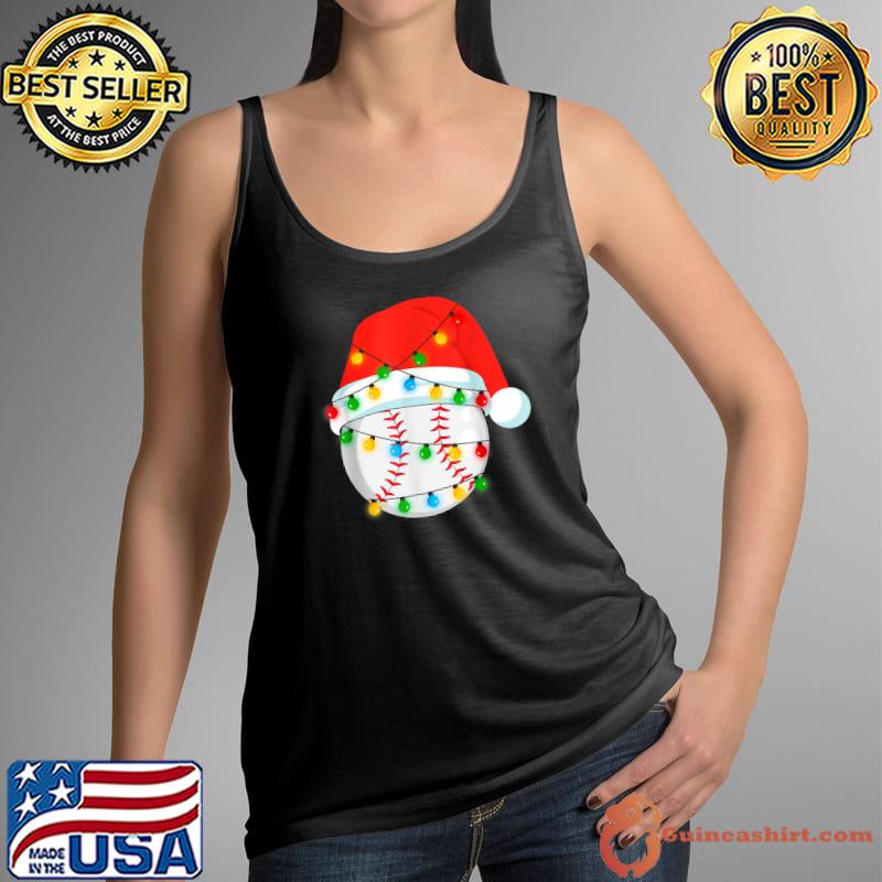 This Is My Christmas Pajama Baseball Ball Lover Xmas Lights T-Shirt Tank Top