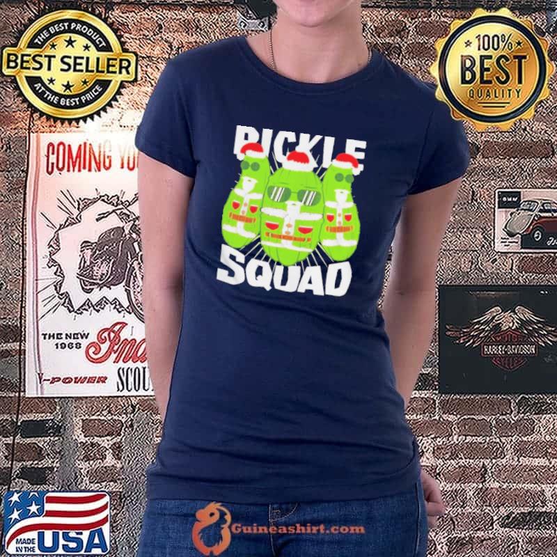 Three Pickles Santa Squad Merry Christmas Shirt Ladiestee