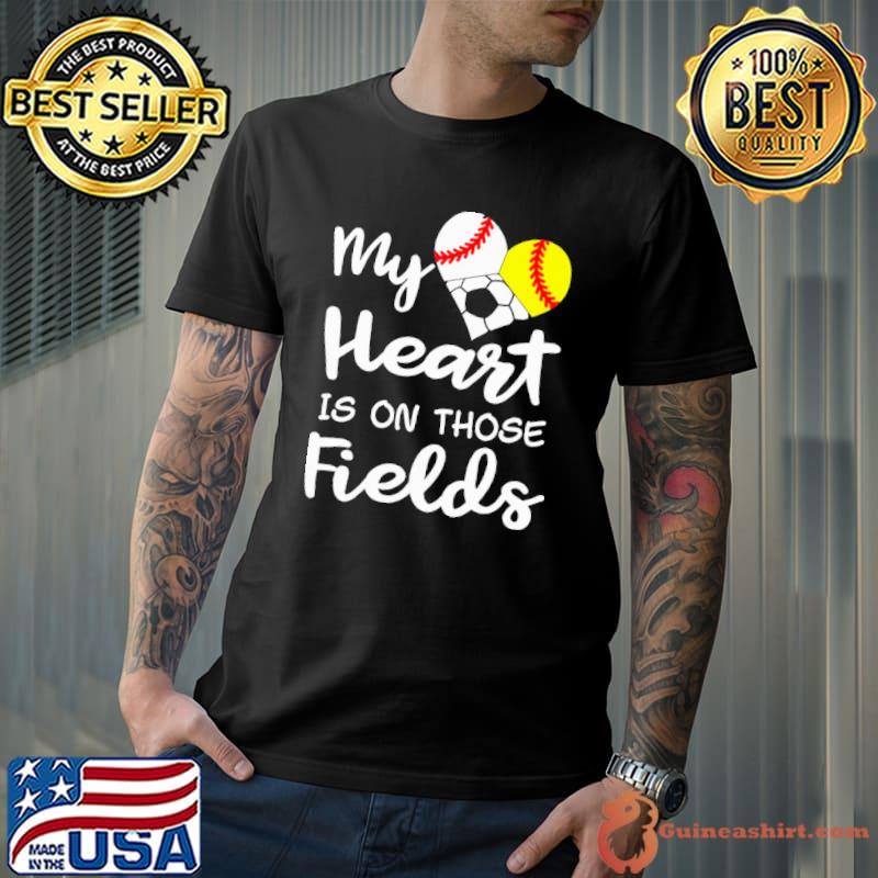 Top my Heart Is On those Rields Baseball Softball Football Shirt