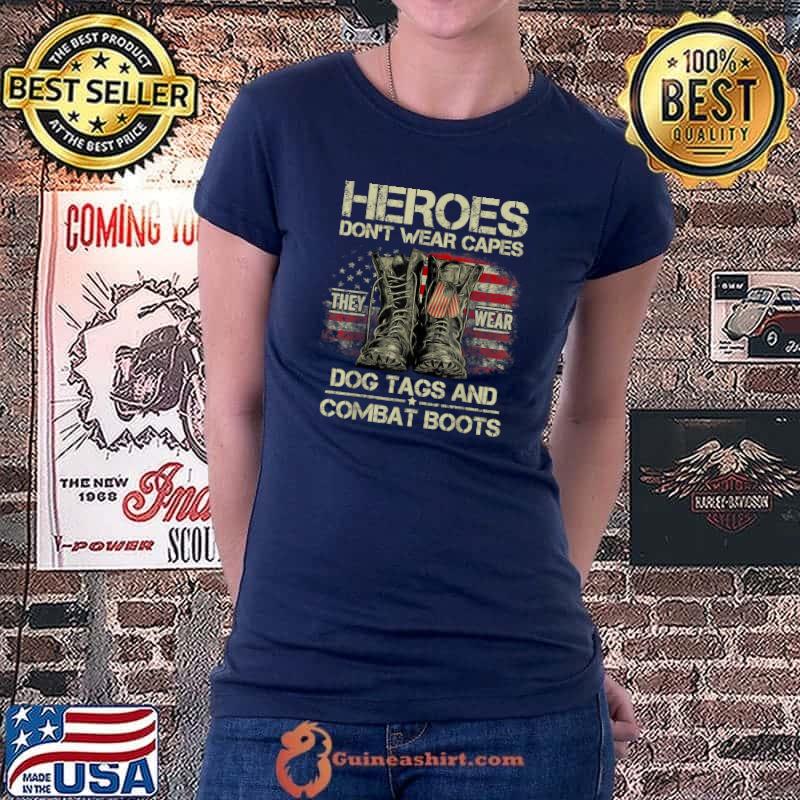 Top uS Flag Veterans Day I'm a Hero a Dad Grandpa and a Veteran T-Shirt Ladiestee